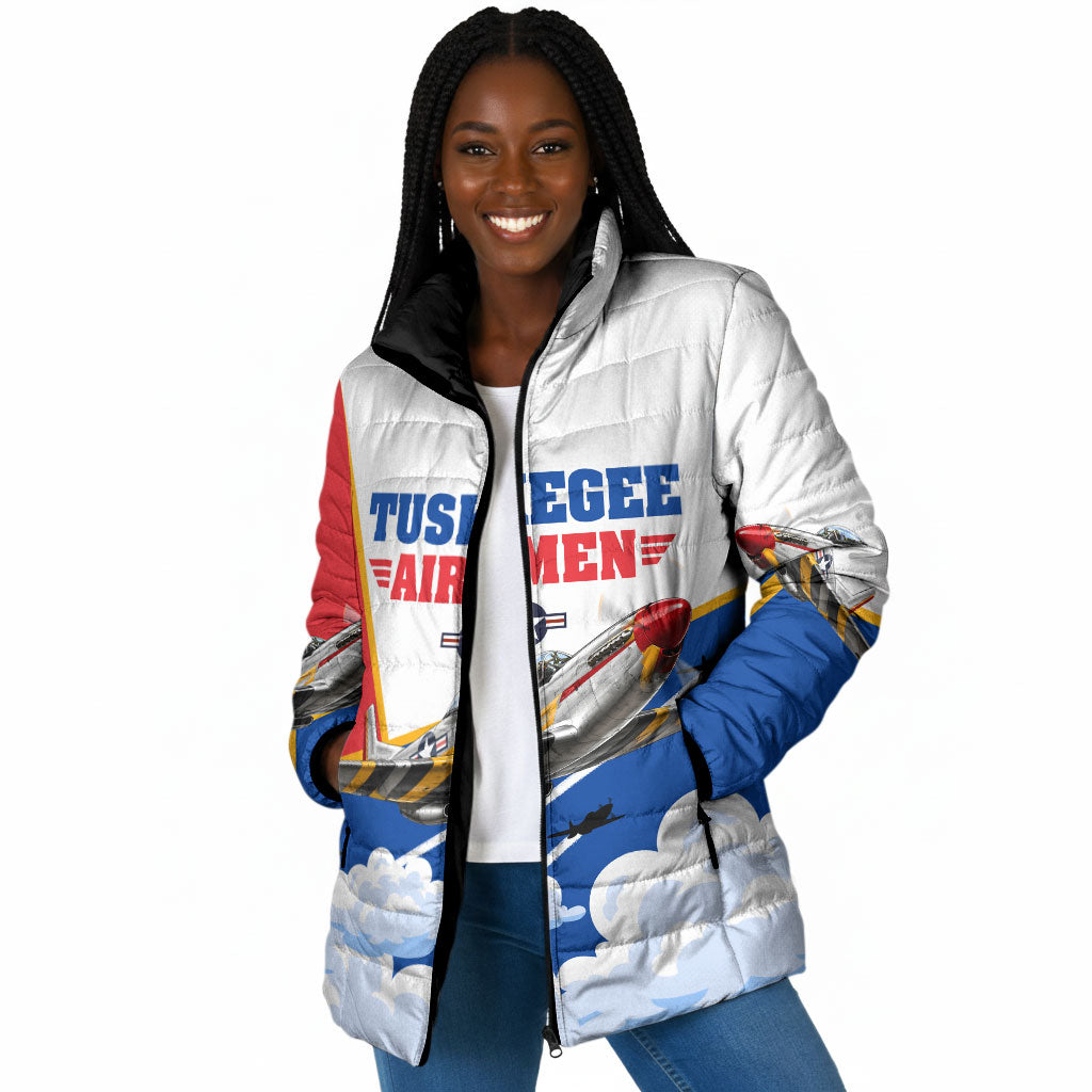 Personalized Tuskegee Airmen Padded Jacket Expect To Win P-51 Mustang Patriotic Aviation Art