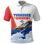 Personalized Tuskegee Airmen Polo Shirt Expect To Win P-51 Mustang Patriotic Aviation Art