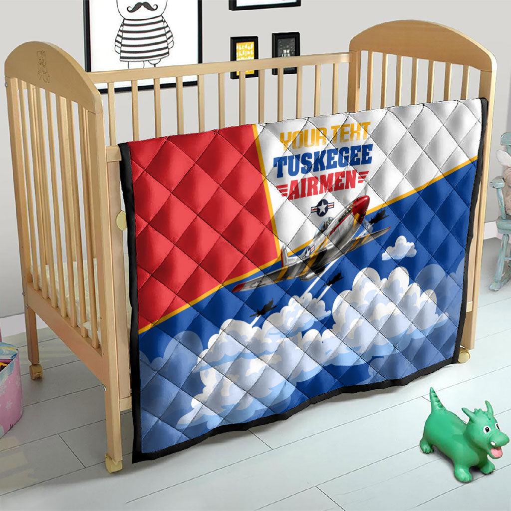 Personalized Tuskegee Airmen Quilt Expect To Win P-51 Mustang Patriotic Aviation Art