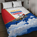 Personalized Tuskegee Airmen Quilt Bed Set Expect To Win P-51 Mustang Patriotic Aviation Art