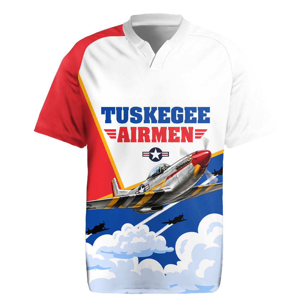 Personalized Tuskegee Airmen Rugby Jersey Expect To Win P-51 Mustang Patriotic Aviation Art