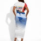 Personalized Tuskegee Airmen Short Sleeve Bodycon Dress Expect To Win P-51 Mustang Patriotic Aviation Art