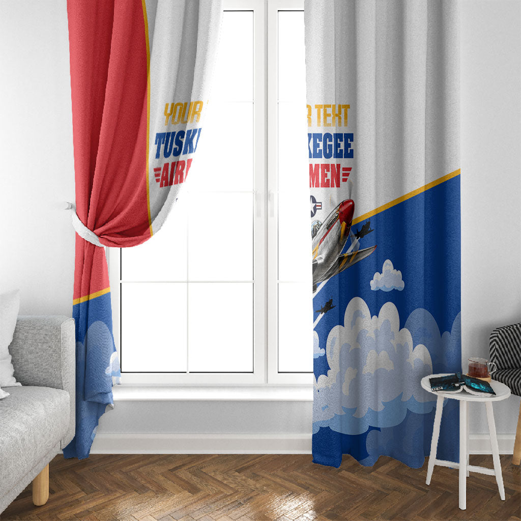 Personalized Tuskegee Airmen Window Curtain Expect To Win P-51 Mustang Patriotic Aviation Art