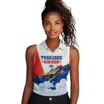 Personalized Tuskegee Airmen Women Sleeveless Polo Shirt Expect To Win P-51 Mustang Patriotic Aviation Art