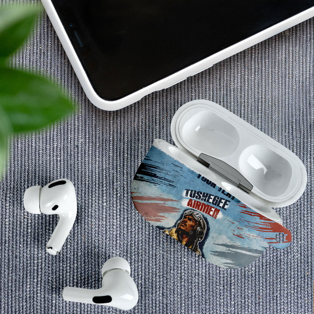 Personalized Tuskegee Airmen AirPods Case Believe In Yourself Vintage WWII Military Aviation Art