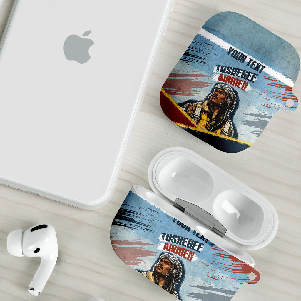 Personalized Tuskegee Airmen AirPods Case Believe In Yourself Vintage WWII Military Aviation Art