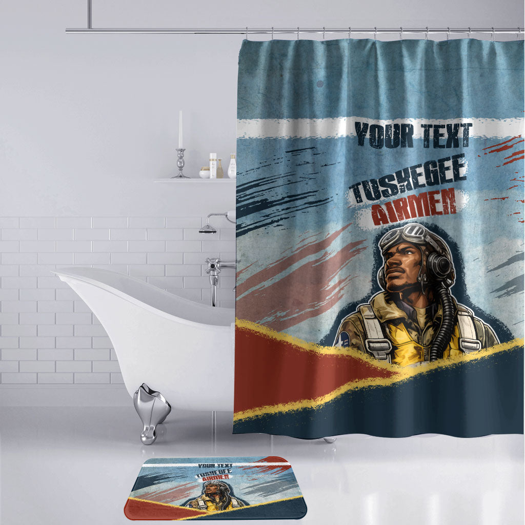 Personalized Tuskegee Airmen Bathroom Set Believe In Yourself Vintage WWII Military Aviation Art