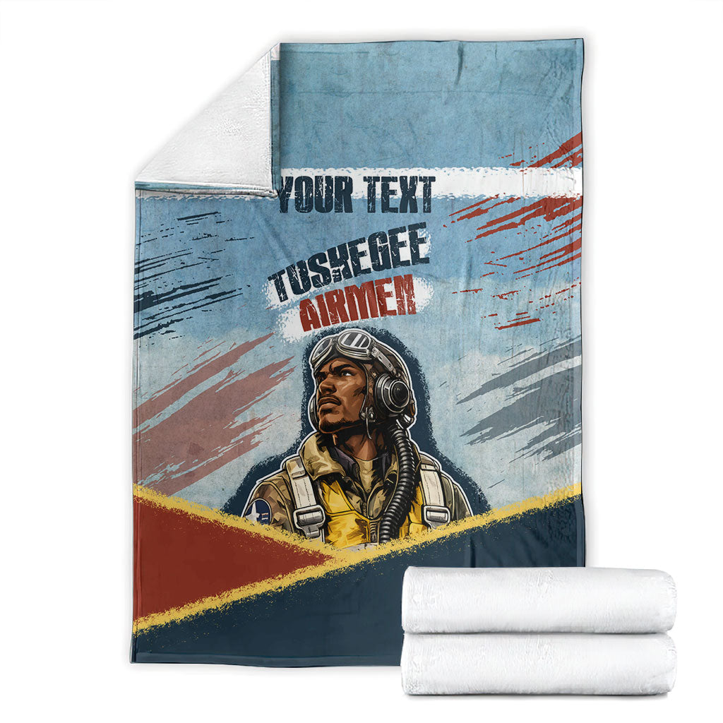 Personalized Tuskegee Airmen Blanket Believe In Yourself Vintage WWII Military Aviation Art