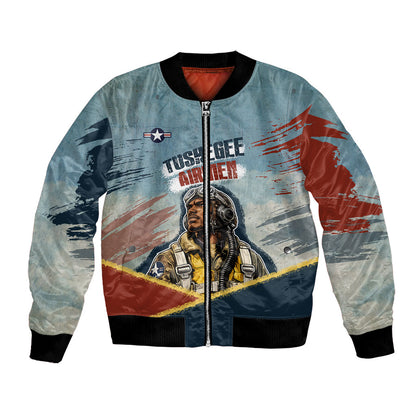 Personalized Tuskegee Airmen Bomber Jacket Believe In Yourself Vintage WWII Military Aviation Art