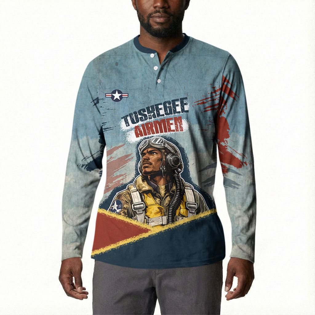 Personalized Tuskegee Airmen Button Sweatshirt Believe In Yourself Vintage WWII Military Aviation Art