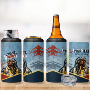 Personalized Tuskegee Airmen 4 in 1 Can Cooler Tumbler Believe In Yourself Vintage WWII Military Aviation Art