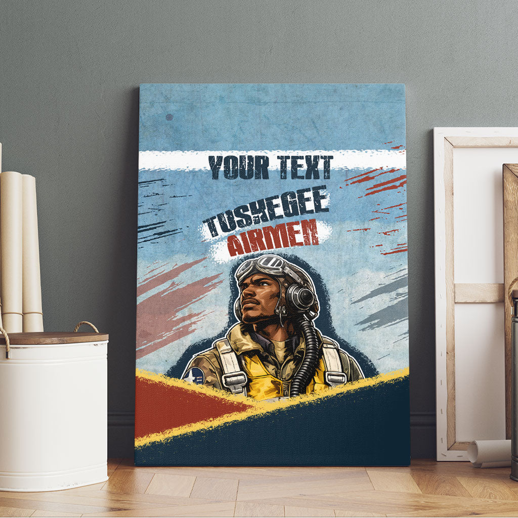 Personalized Tuskegee Airmen Canvas Wall Art Believe In Yourself Vintage WWII Military Aviation Art