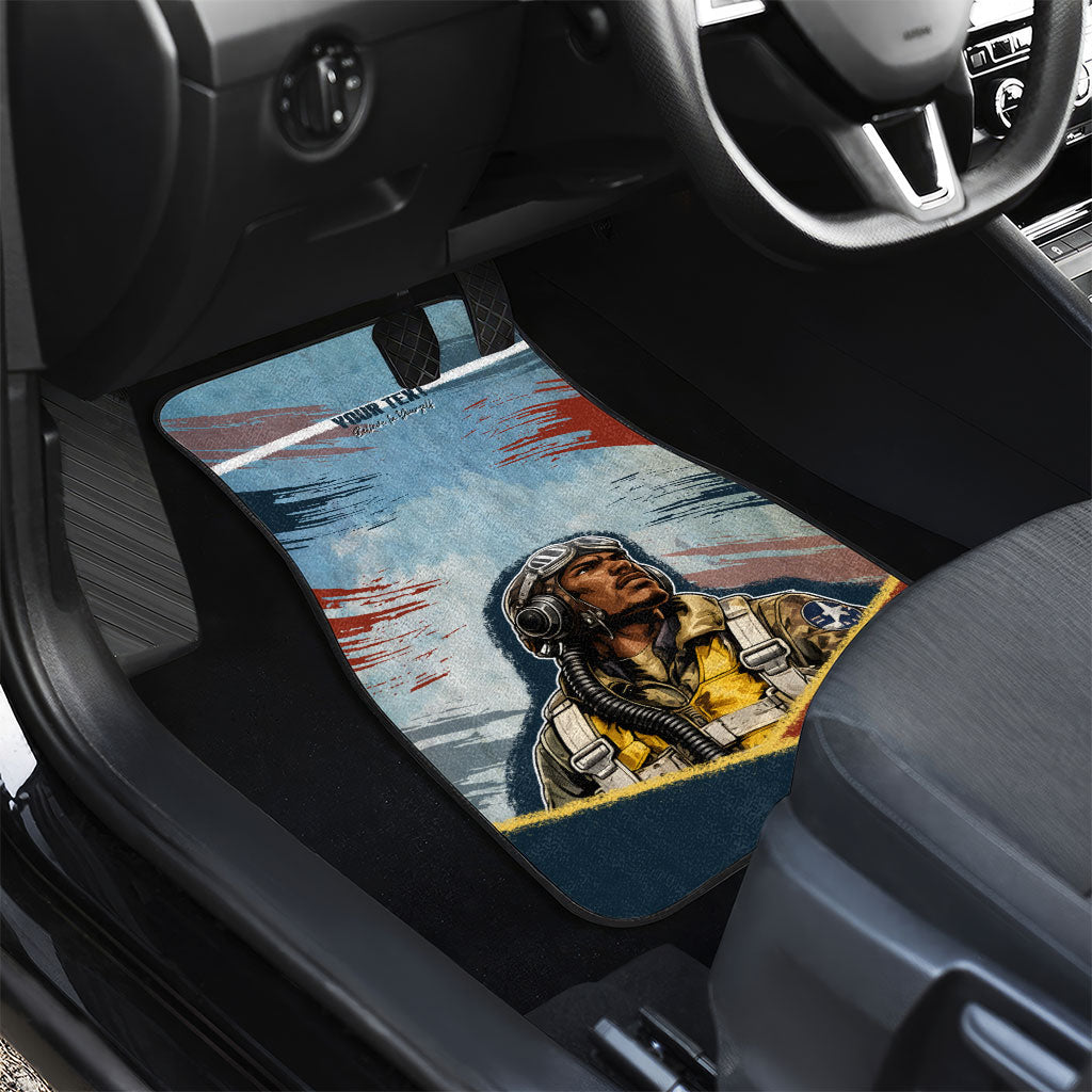 Personalized Tuskegee Airmen Car Mats Believe In Yourself Vintage WWII Military Aviation Art
