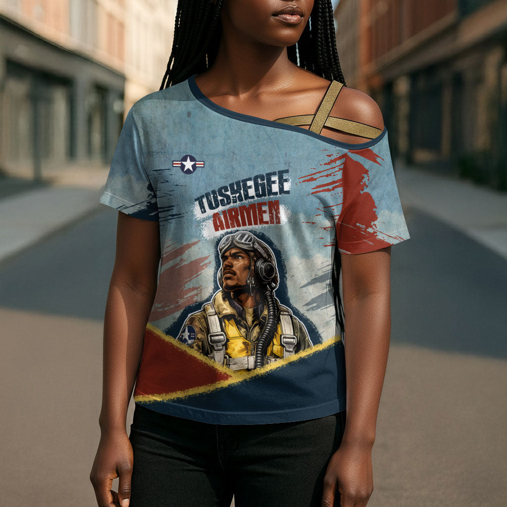 Personalized Tuskegee Airmen Cross Shoulder Shirt Believe In Yourself Vintage WWII Military Aviation Art