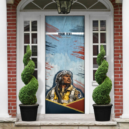 Personalized Tuskegee Airmen Door Cover Believe In Yourself Vintage WWII Military Aviation Art