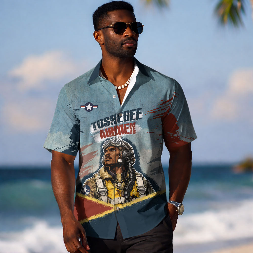 Personalized Tuskegee Airmen Hawaiian Shirt Believe In Yourself Vintage WWII Military Aviation Art