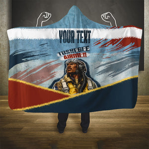 Personalized Tuskegee Airmen Hooded Blanket Believe In Yourself Vintage WWII Military Aviation Art