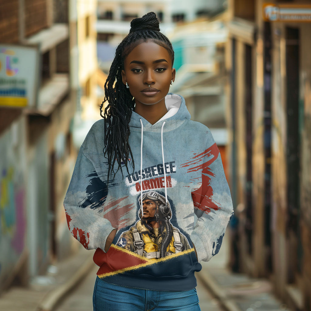 Personalized Tuskegee Airmen Hoodie Believe In Yourself Vintage WWII Military Aviation Art