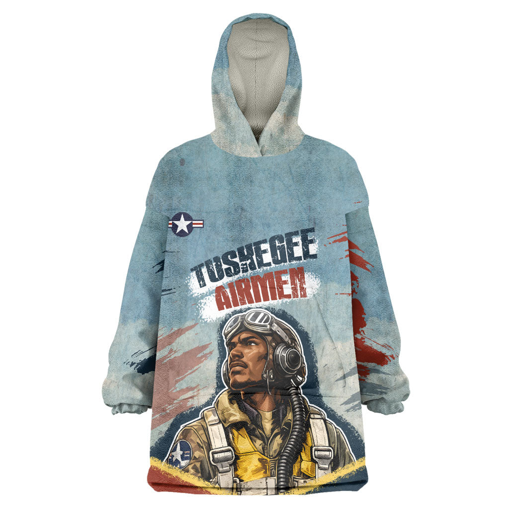 Personalized Tuskegee Airmen Kid Wearable Blanket Hoodie Believe In Yourself Vintage WWII Military Aviation Art