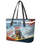 Personalized Tuskegee Airmen Leather Tote Bag Believe In Yourself Vintage WWII Military Aviation Art