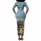 Personalized Tuskegee Airmen Long Sleeve Bodycon Dress Believe In Yourself Vintage WWII Military Aviation Art