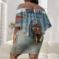 Personalized Tuskegee Airmen Off Shoulder Short Dress Believe In Yourself Vintage WWII Military Aviation Art