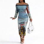 Personalized Tuskegee Airmen Off The Shoulder Long Sleeve Dress Believe In Yourself Vintage WWII Military Aviation Art