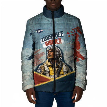 Personalized Tuskegee Airmen Padded Jacket Believe In Yourself Vintage WWII Military Aviation Art