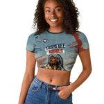 Personalized Tuskegee Airmen Raglan Cropped T shirt Believe In Yourself Vintage WWII Military Aviation Art