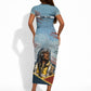 Personalized Tuskegee Airmen Short Sleeve Bodycon Dress Believe In Yourself Vintage WWII Military Aviation Art