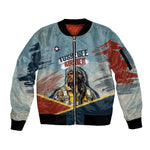 Personalized Tuskegee Airmen Sleeve Zip Bomber Jacket Believe In Yourself Vintage WWII Military Aviation Art