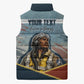 Personalized Tuskegee Airmen Sleeveless Puffer Jacket Believe In Yourself Vintage WWII Military Aviation Art