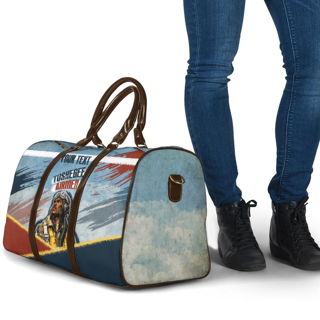 Personalized Tuskegee Airmen Travel Bag Believe In Yourself Vintage WWII Military Aviation Art