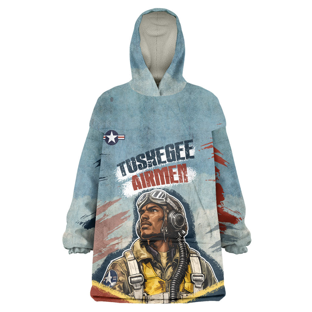 Personalized Tuskegee Airmen Wearable Blanket Hoodie Believe In Yourself Vintage WWII Military Aviation Art