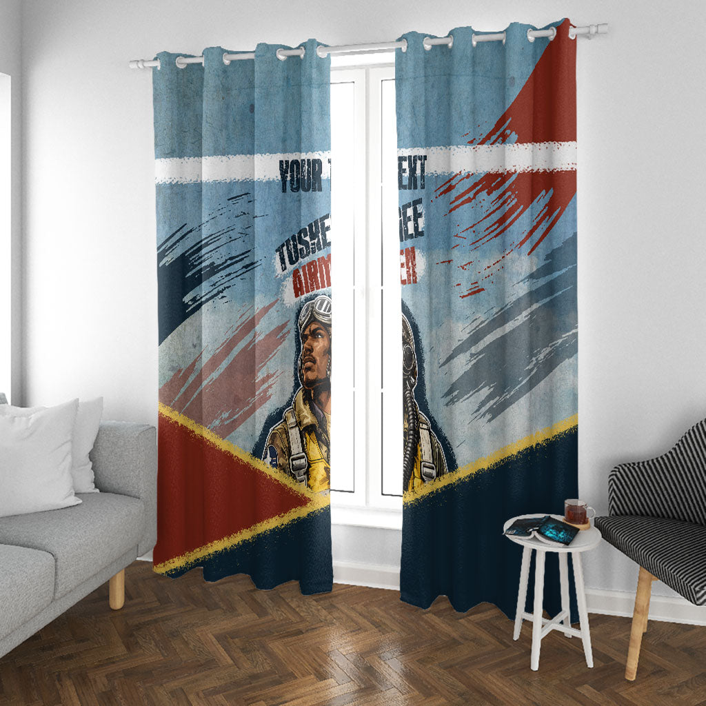 Personalized Tuskegee Airmen Window Curtain Believe In Yourself Vintage WWII Military Aviation Art