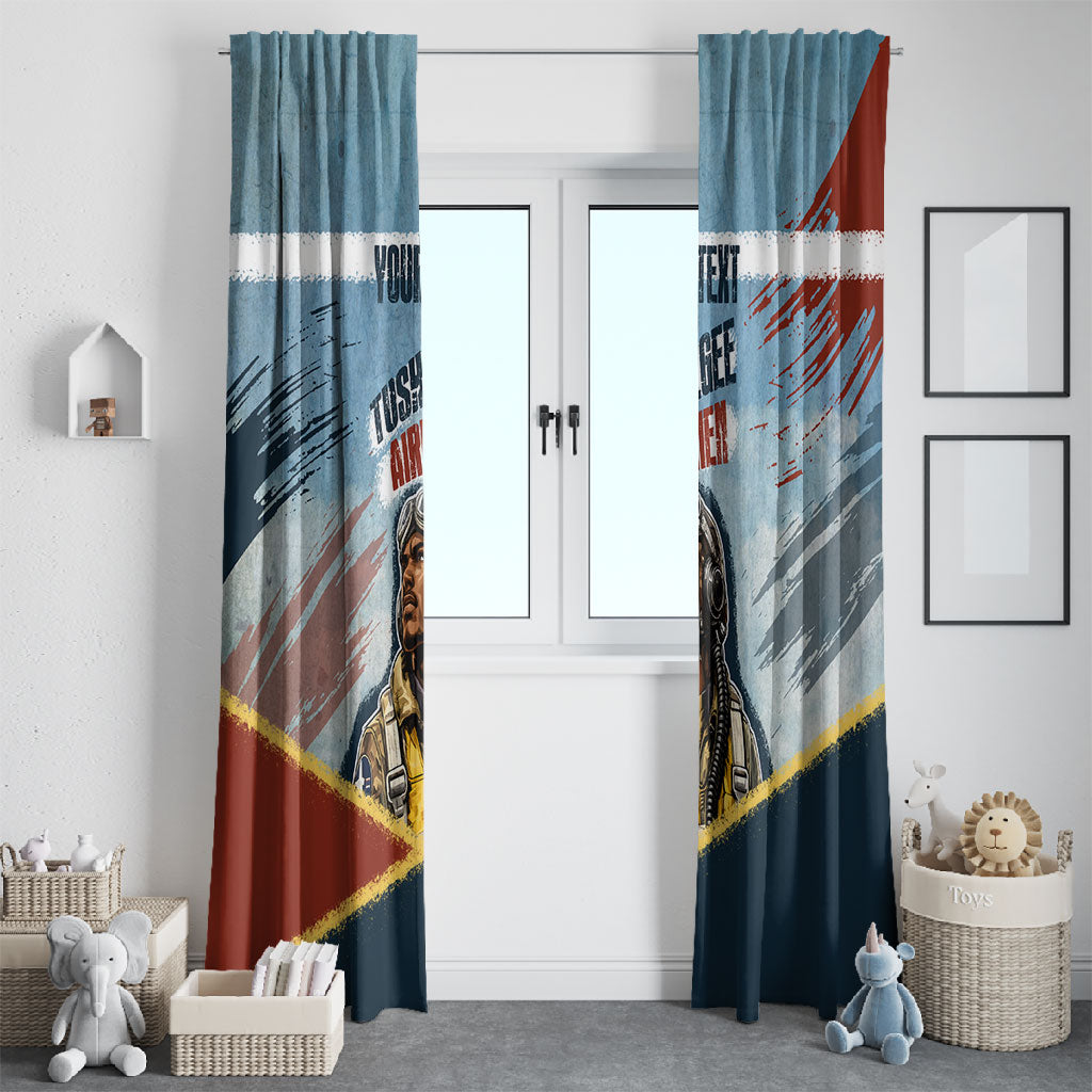 Personalized Tuskegee Airmen Window Curtain Believe In Yourself Vintage WWII Military Aviation Art