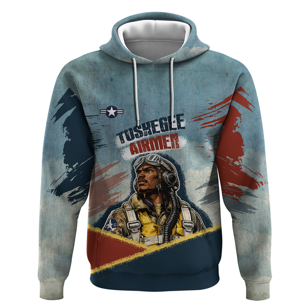 Personalized Tuskegee Airmen Zip Hoodie Believe In Yourself Vintage WWII Military Aviation Art