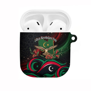 Libya Revolution Day AirPods Case Flying Eagle Libyan Coat Of Arms Map - Land Of Resilience And Pride