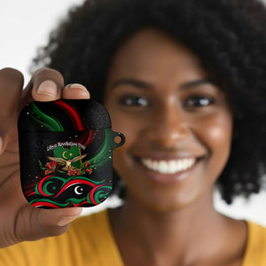 Libya Revolution Day AirPods Case Flying Eagle Libyan Coat Of Arms Map - Land Of Resilience And Pride