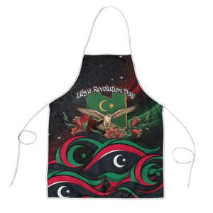 Libya Revolution Day Apron Flying Eagle Libyan Coat Of Arms Map - Land Of Resilience And Pride