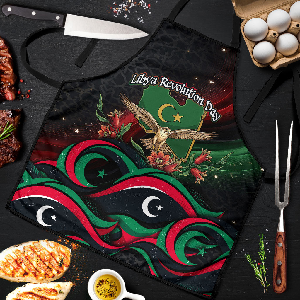 Libya Revolution Day Apron Flying Eagle Libyan Coat Of Arms Map - Land Of Resilience And Pride
