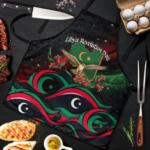 Libya Revolution Day Apron Flying Eagle Libyan Coat Of Arms Map - Land Of Resilience And Pride
