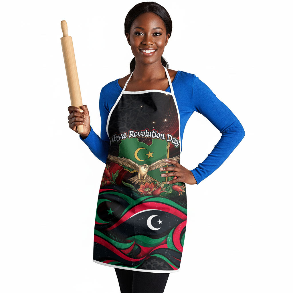 Libya Revolution Day Apron Flying Eagle Libyan Coat Of Arms Map - Land Of Resilience And Pride