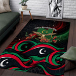 Libya Revolution Day Area Rug Flying Eagle Libyan Coat Of Arms Map - Land Of Resilience And Pride