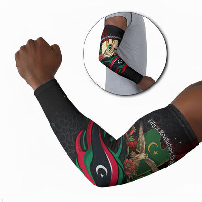 Libya Revolution Day Arm Sleeves Flying Eagle Libyan Coat Of Arms Map - Land Of Resilience And Pride