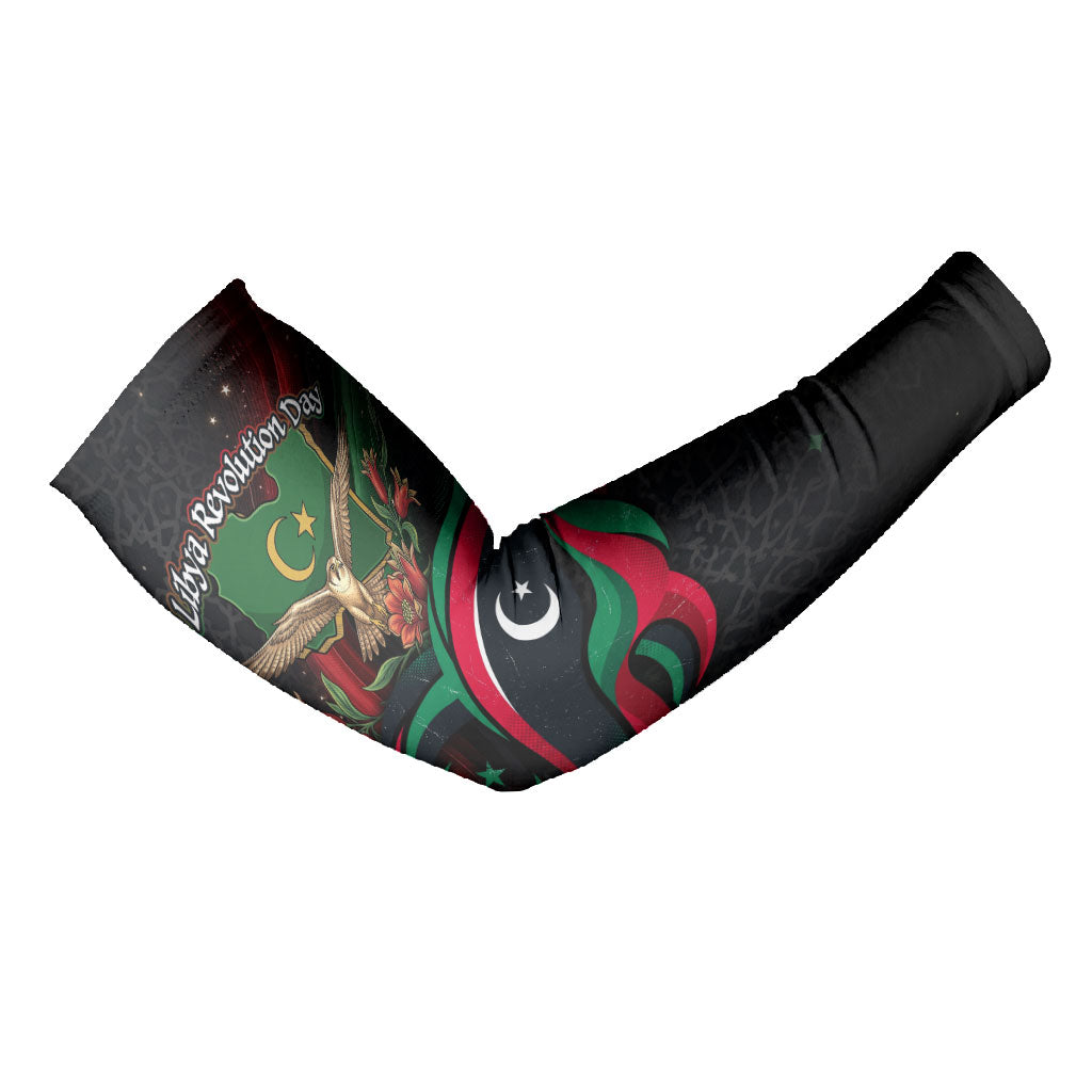 Libya Revolution Day Arm Sleeves Flying Eagle Libyan Coat Of Arms Map - Land Of Resilience And Pride