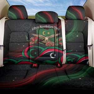 Libya Revolution Day Back Car Seat Cover Flying Eagle Libyan Coat Of Arms Map - Land Of Resilience And Pride