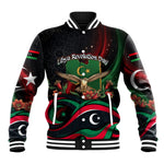 Libya Revolution Day Baseball Jacket Flying Eagle Libyan Coat Of Arms Map - Land Of Resilience And Pride