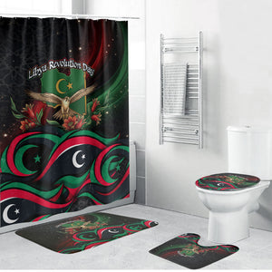 Libya Revolution Day Bathroom Set Flying Eagle Libyan Coat Of Arms Map - Land Of Resilience And Pride