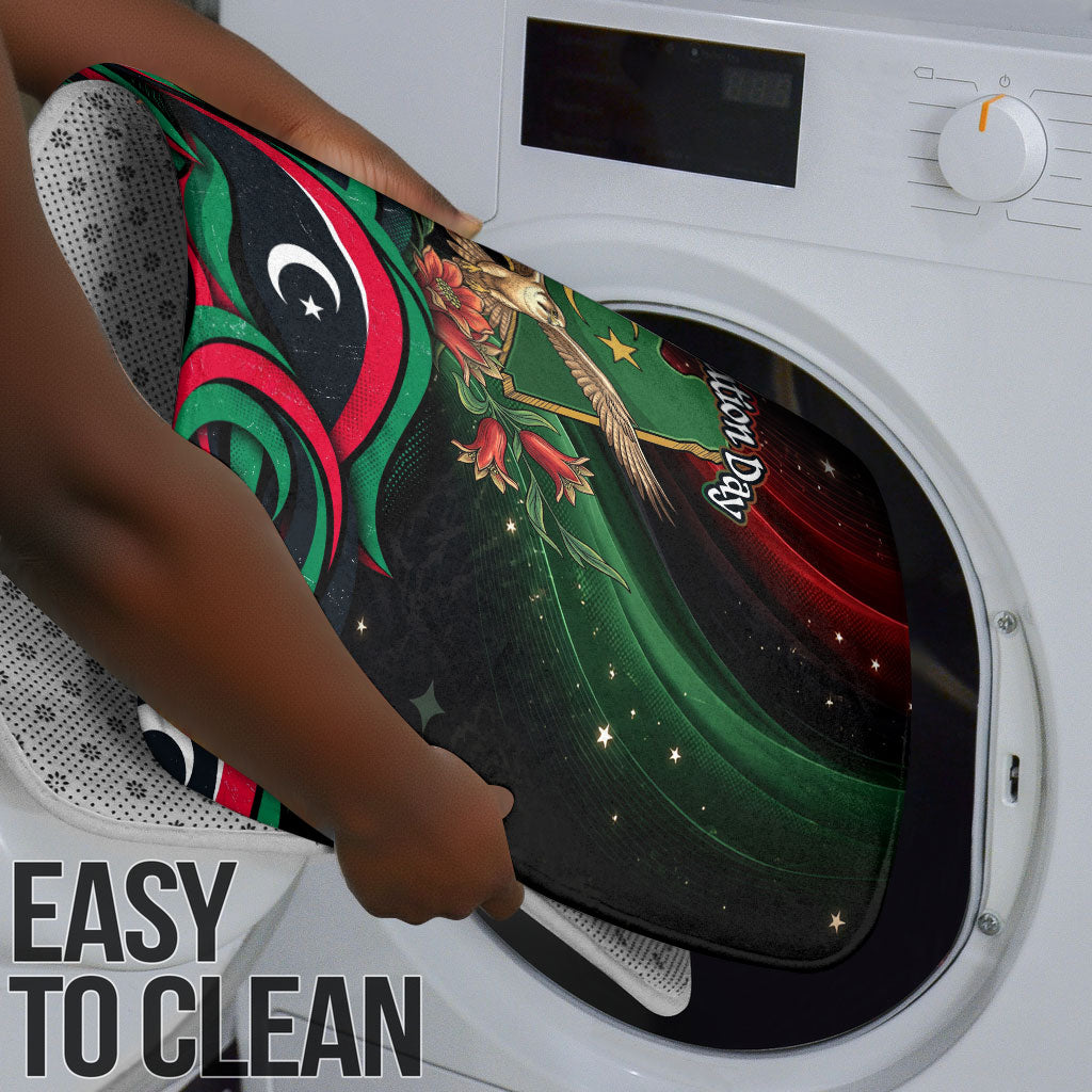 Libya Revolution Day Bathroom Set Flying Eagle Libyan Coat Of Arms Map - Land Of Resilience And Pride